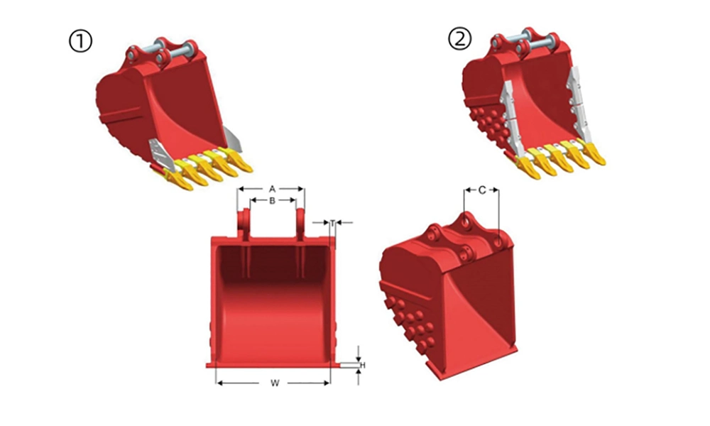 Construction Machinery Excavator Bucket Standard General Rock Buckets for Excavators