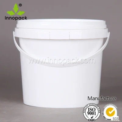 4L 丸型白プラスチックバケツ